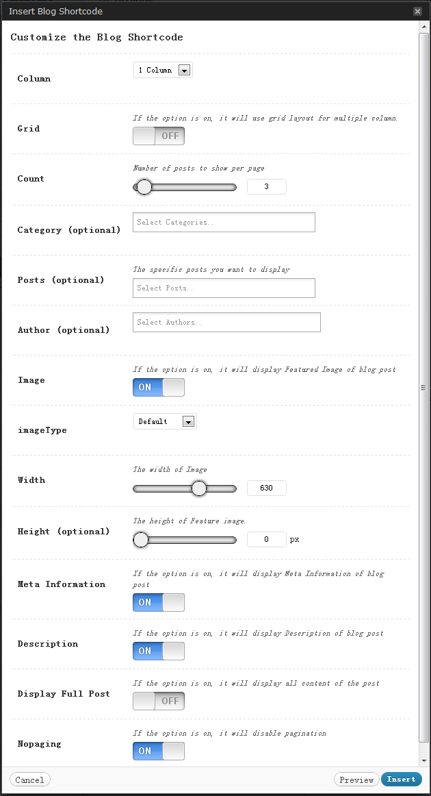 Shortcode Generator